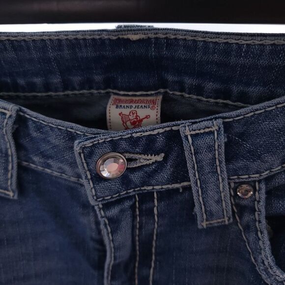 True Religion Disco Joey Big T Women's 32 straight Leg Jeans W/ Flap Pockets - Picture 6 of 13